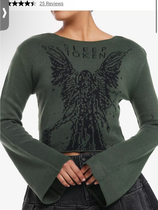 Hot Topic Sweaters - Hot Topic Sleep Token Bell-Sleeve Knit Sweater (says LG fits like MD)